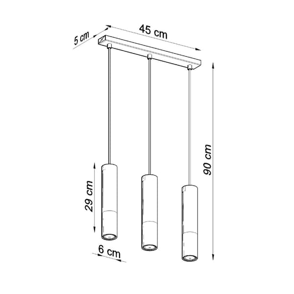 Pendel lampa LOOPEZ 3L svart/guld Black