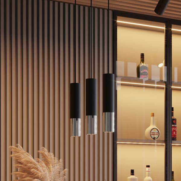 Vägglampa LOOPEZ svart/krom Black