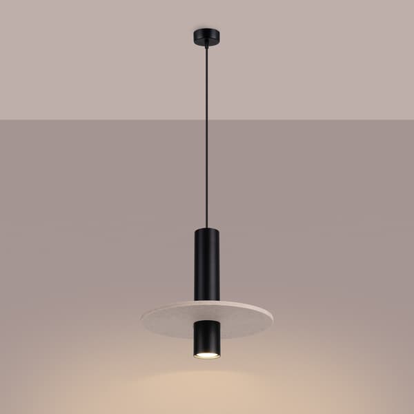 Taklampa PELTA 1 svart/beige Multicolor