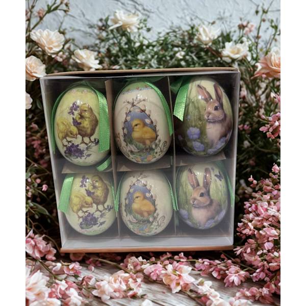 Påskägg 6-pack 6 cm Multicolor