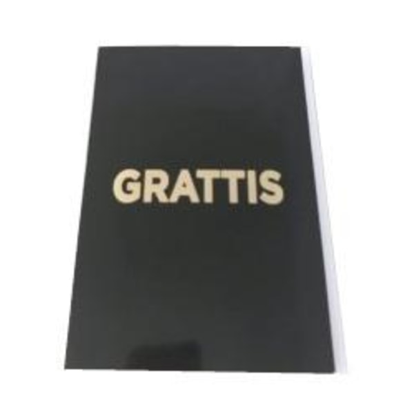 Tillykke kort med kuvert Sort med guld tekst 13x19 cm Black
