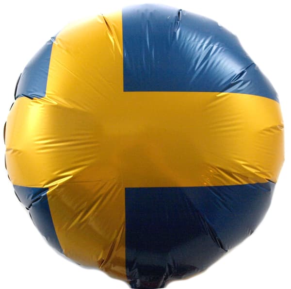 Folieballong 45cm ballong svenska flaggan student Blå