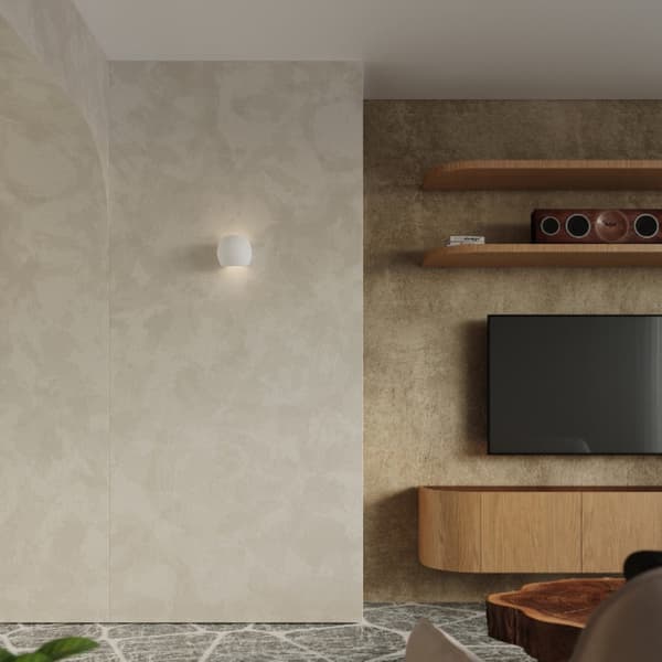 Vägglampa keramisk GLOBE White