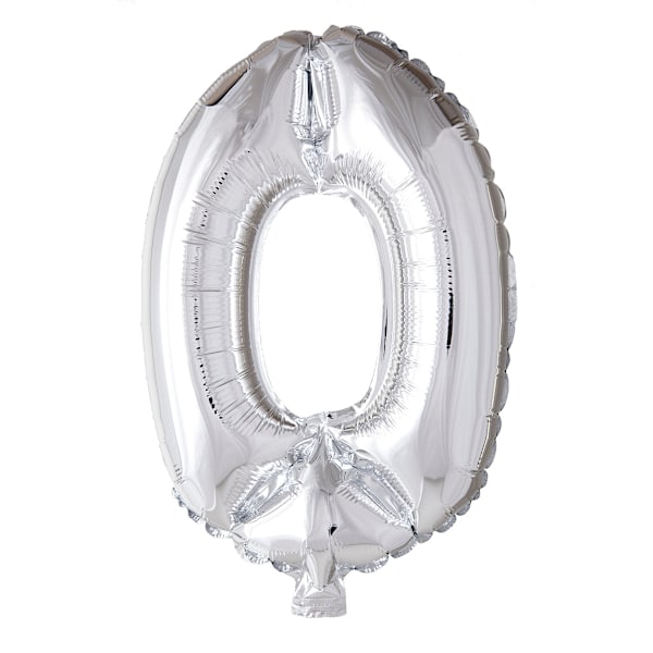 Ballong Siffra 0 Silver 86 cm Silver