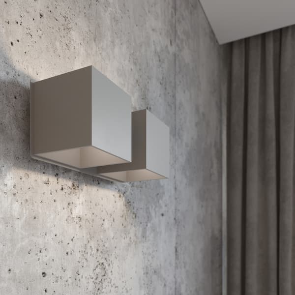 Vägglampa QUAD 2 grå Grey