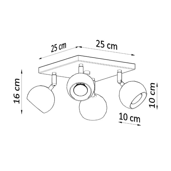 Taklampa OCULARE 4 svart Black
