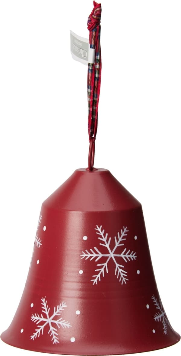 Klocka Jul Bjällra Vit Snöflingor 15 cm White Vit Snöflingor