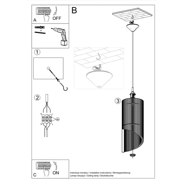 Pendel lampa ALEXIA trä Brown