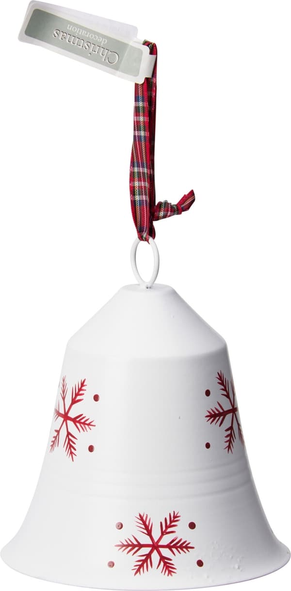 Klocka Jul Bjällra Vit Renar 15 cm White Vit Renar