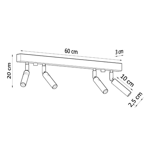Taklampa EYETECH 4 svart Black