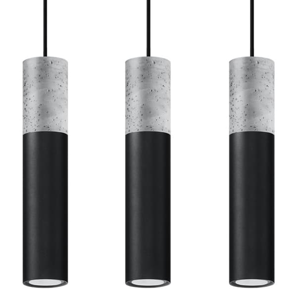 Pendel lampa BORGIO 3L svart Svart