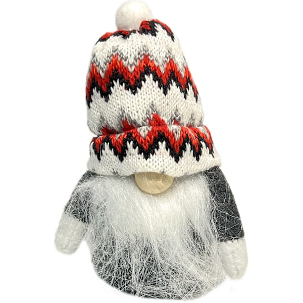 Tomte Luva Svart/Grå zickzack 13 cm Grey