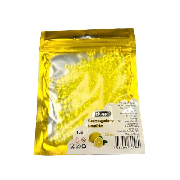 Støvsugerkugler Deodorant Perler Duft Citron Yellow
