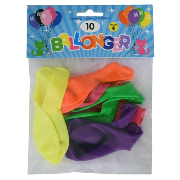 Ballong Neonmix 10-pack Latex Multicolor