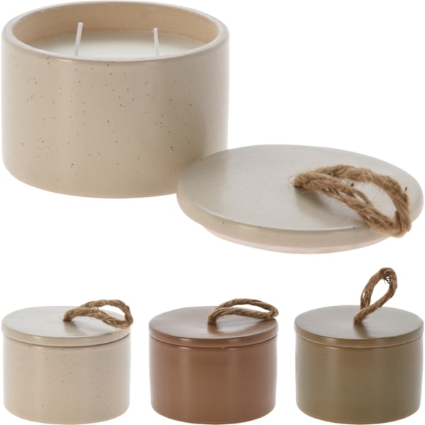 Ljus Beige Keramikburk med lock Beige