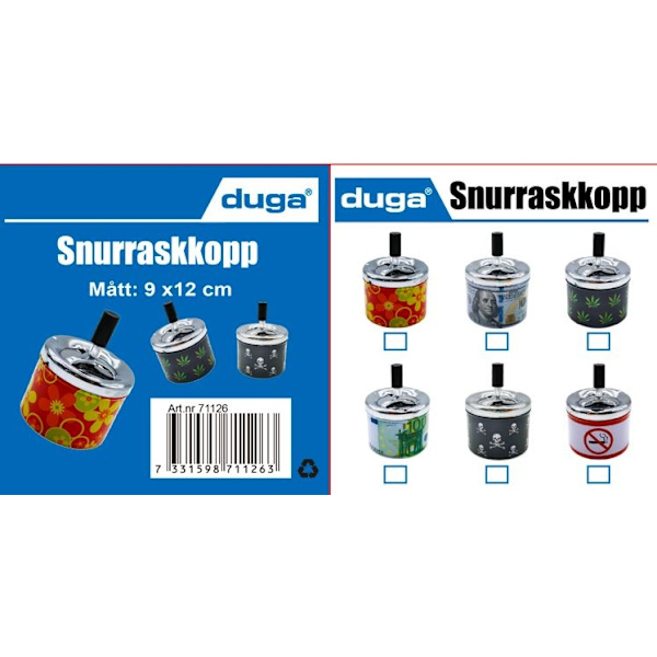 Askfat Blomma Snurr Metall Multicolor