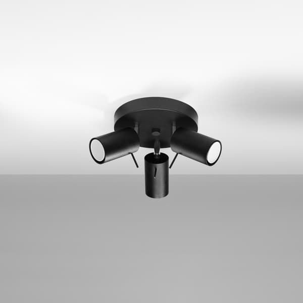 Taklampa RING 3P svart Black