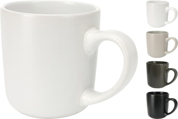 Mugg Vit Svart Grå Beige Keramik 4-pack Svart