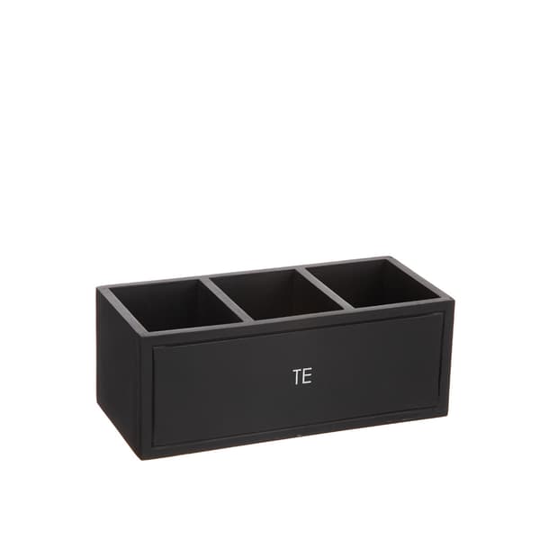 Telåda Teburk Trä Svart 22 cm Black
