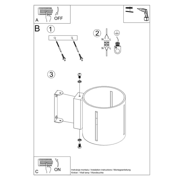 Vägglampa INEZ vit White
