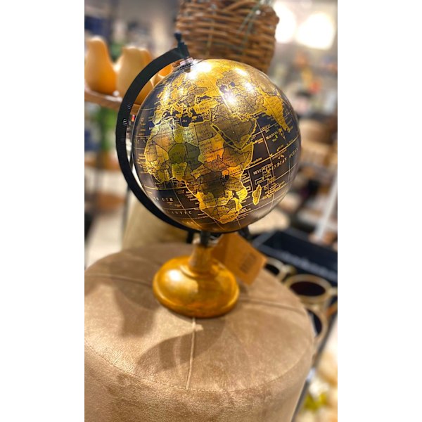 Globus antik træfod 34 cm Multicolor