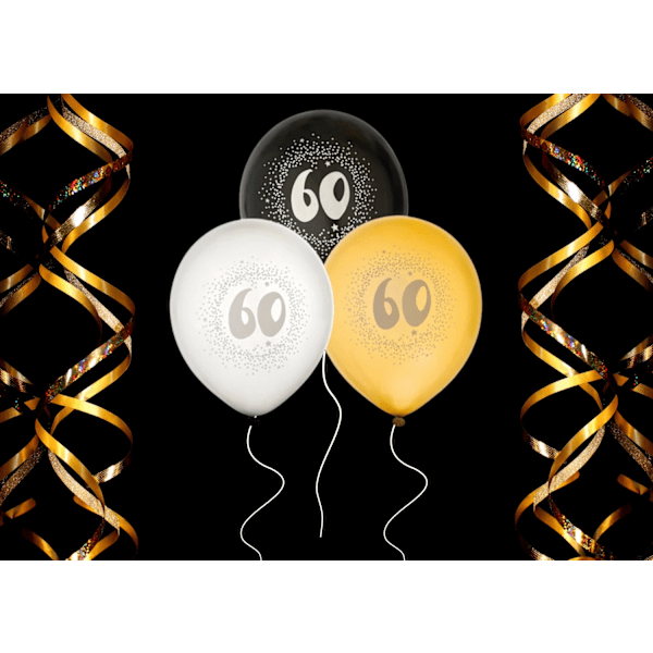 Ballong 60 år 6-pack Latex Multicolor