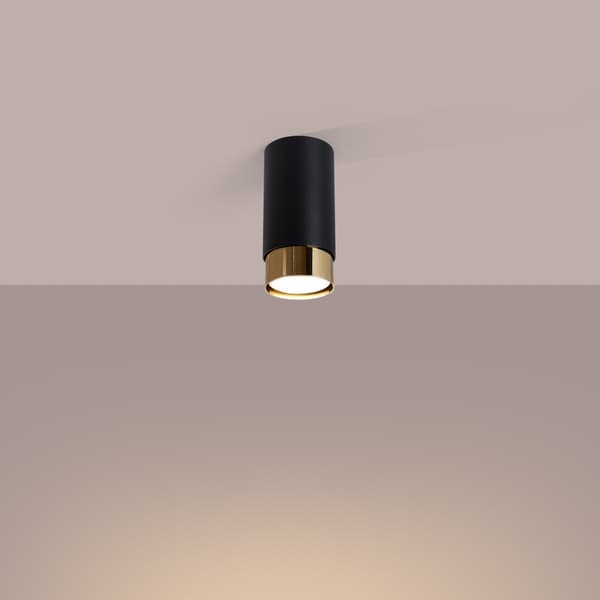 Taklampa NERO 12,5 svart/guld Black