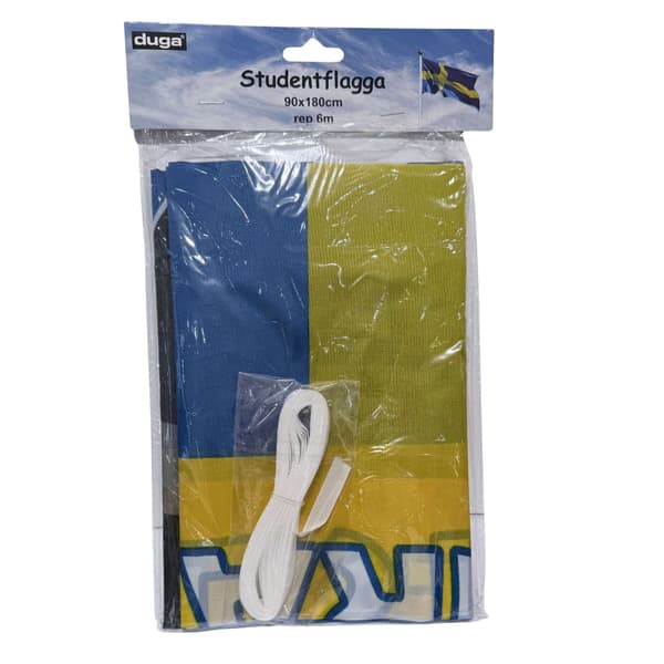 Flagga Sverige Fasad Textil Student 90x180 cm Blue