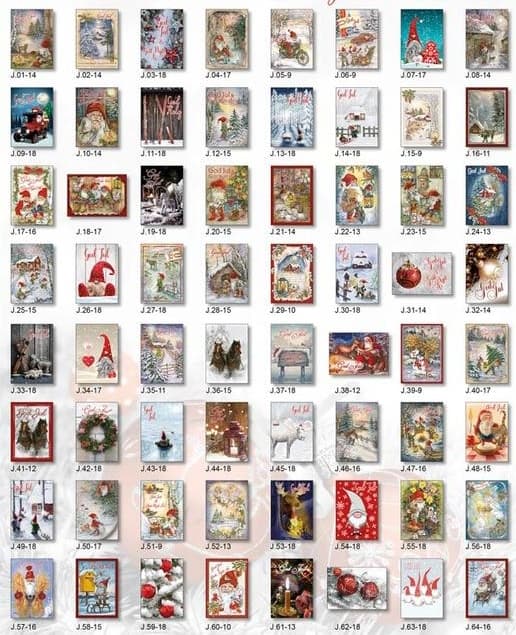 2026 10-pack Svenska Vykort julkort  julvykort God Jul & Gott Nytt År multifärg