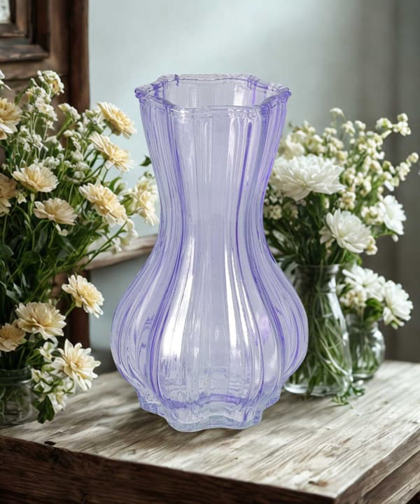 Vas Lila Glas 20 cm Lila