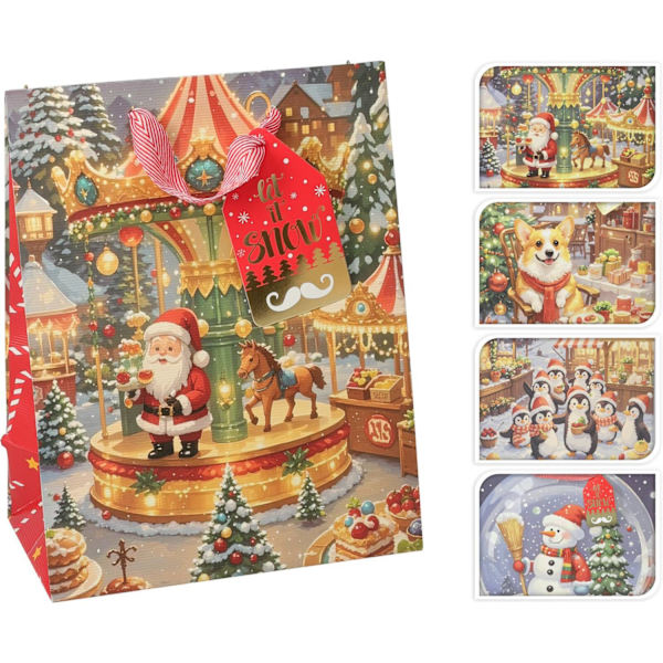 Julpåse Presentpåse Jul 4-pack Multicolor