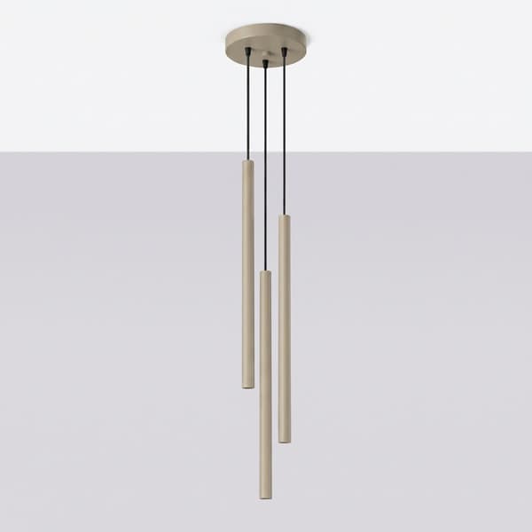 Pendellampa PASTELO 3P gråbrun Taupe