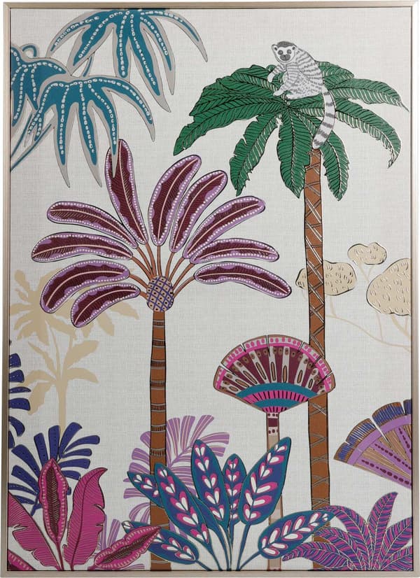 Tavla Träd Växter Rosa/Grön 70x50 cm Multicolor