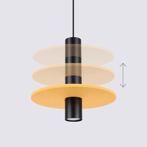 Taklampa PELTA 1 svart/gul Multicolor