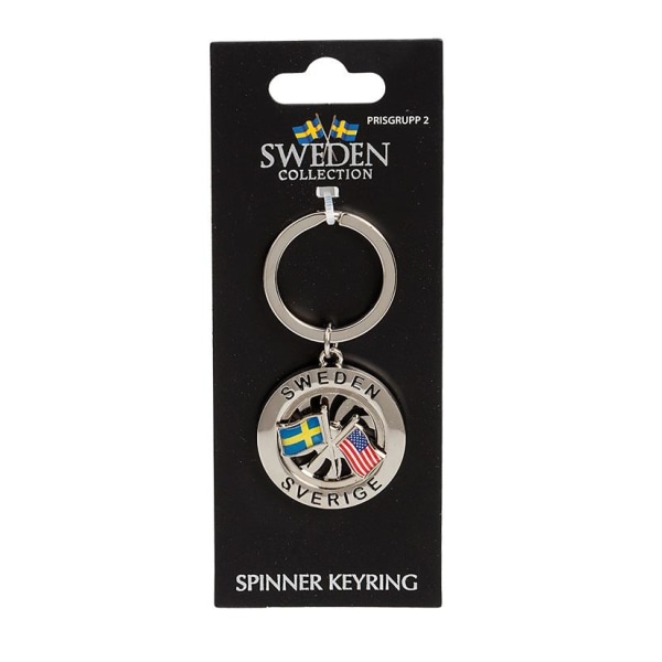 Nøkkelring Souvenir Spinner Flag Sverige USA Multicolor