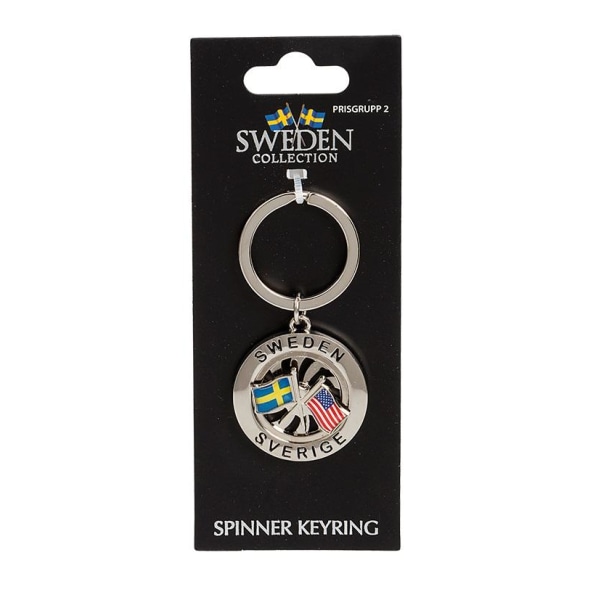 Nyckelring Souvenir Spinner Flagga Sverige USA Multicolor