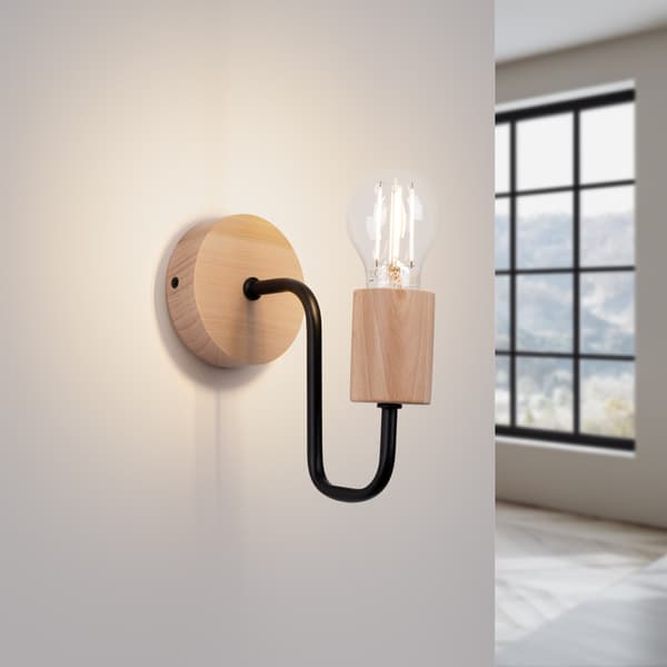 Vägglampa TIMBO svart Black