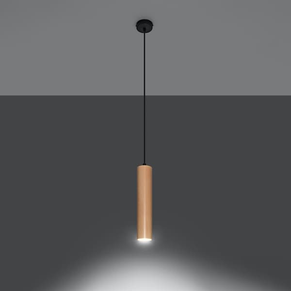 Hängande lampa LINO trä Brun
