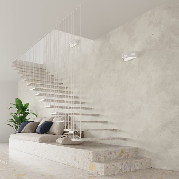 Vägglampa keramisk HELIOS White