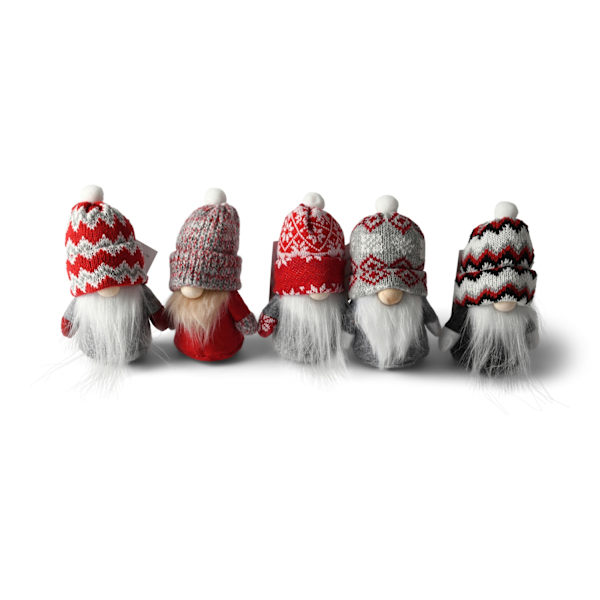 Tomte Luva Grå/Röd mönstrad 13 cm Grey