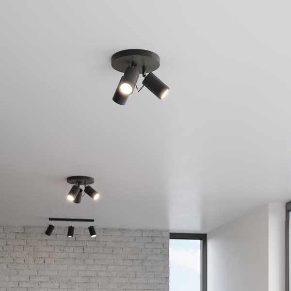 Taklampa RING 3P svart Black