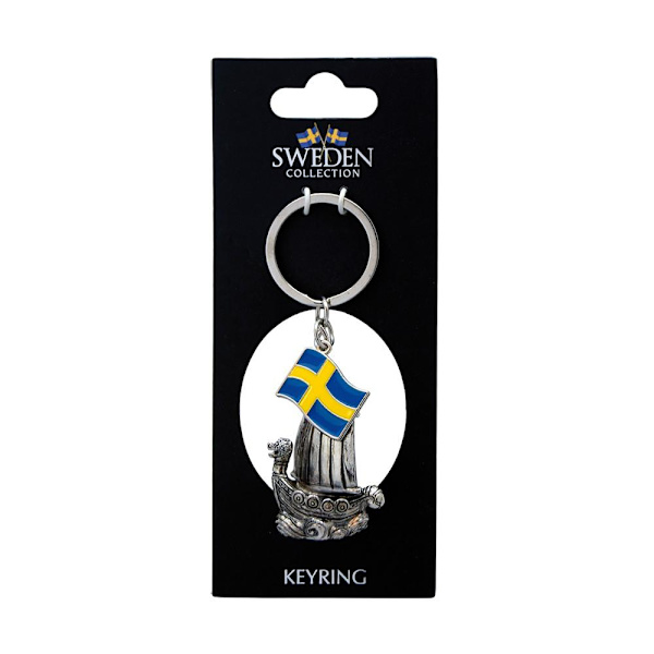 Nøkkelring Souvenir Vikingskip Grey