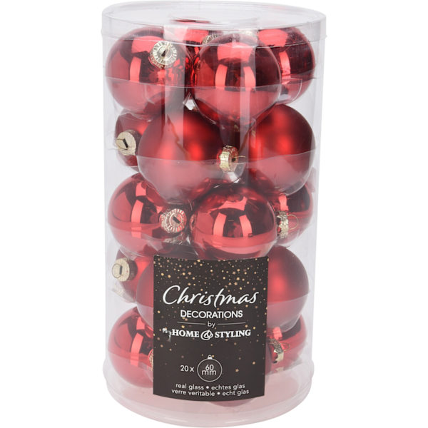 Julgranskulor Röda 20-pack Red