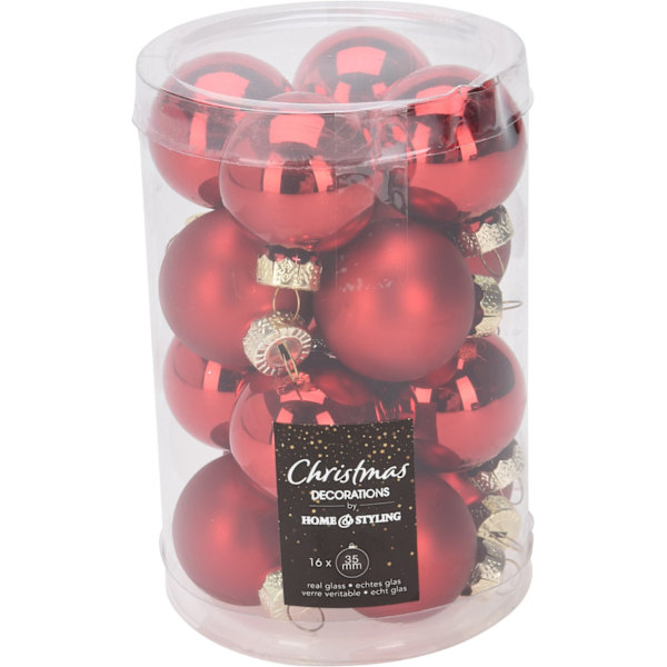 Julgranskulor Röda 16-pack Röd