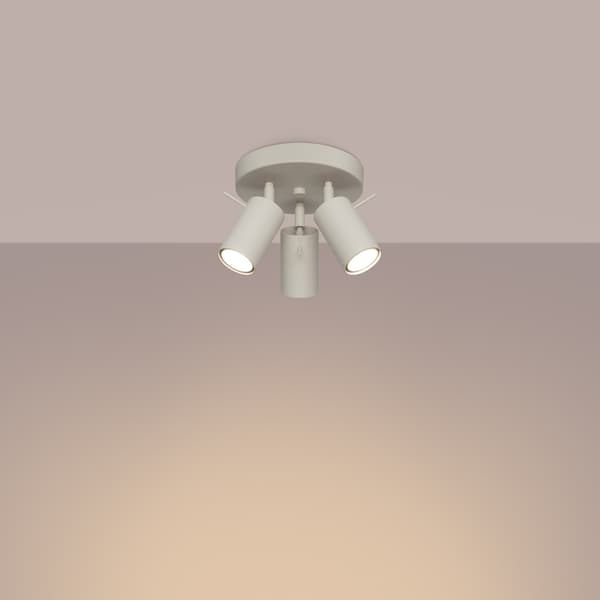 Taklampa RING 3P beige Beige