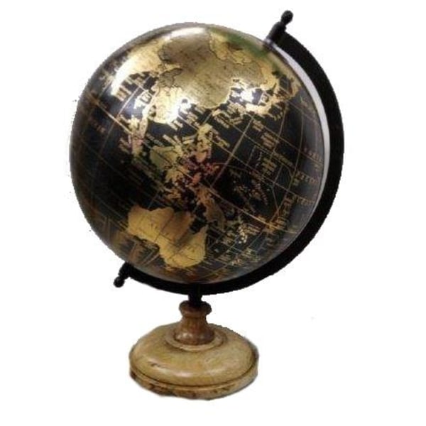 Globe antiikki puinen jalusta 34 cm Multicolor