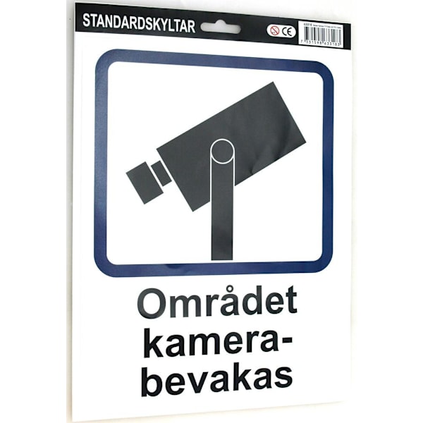 Stickers Området Kamera bevakas Larm A4 multifärg