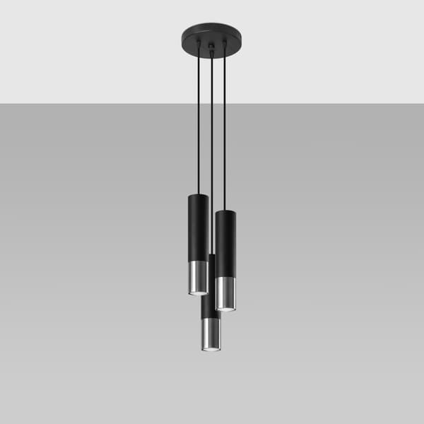 Pendel lampa LOOPEZ 3P svart/krom Black