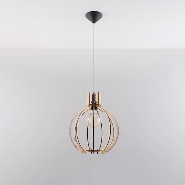Pendel lampa ARANCIA naturträ Brown