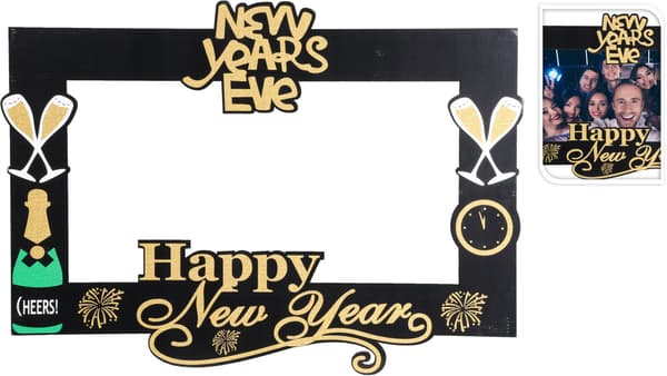 Selfie Ram Papp Happy New Year Svart